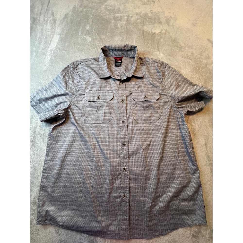 Gerry Button Down Shirt Mens XL Gray Short Sleeve Outdoor Hiking